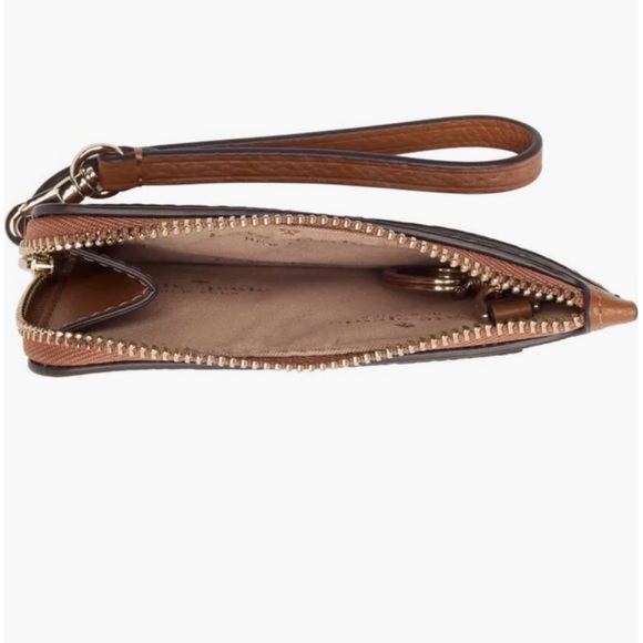 kate spade Brown Pebbled Leather Wristlet Card Holder NEW - Picture 3 of 10